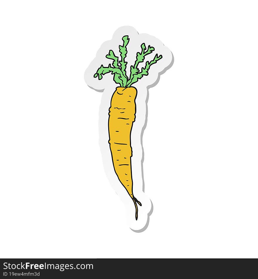 sticker of a cartoon carrot