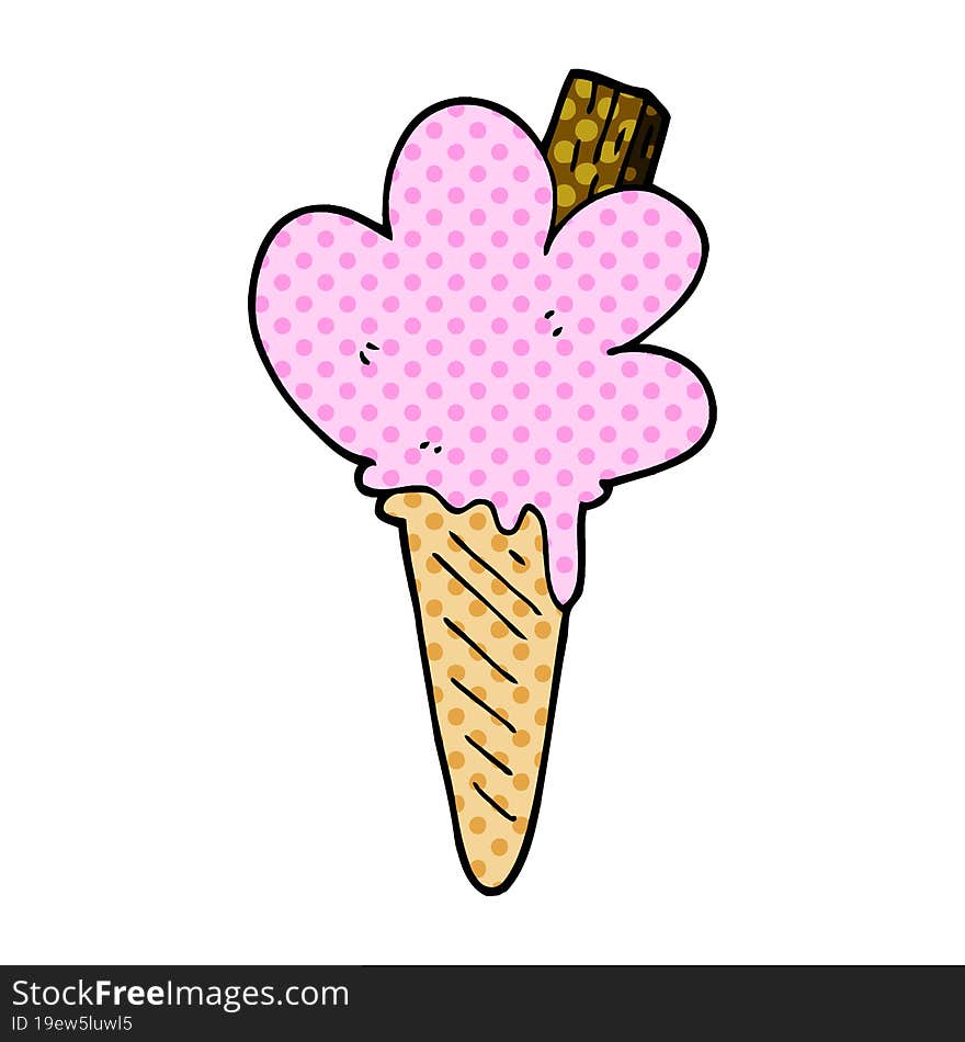 cartoon doodle ice cream cone