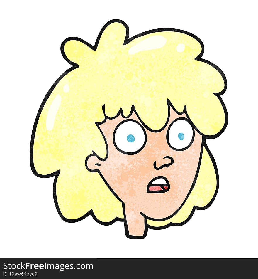 Textured Cartoon Female Face