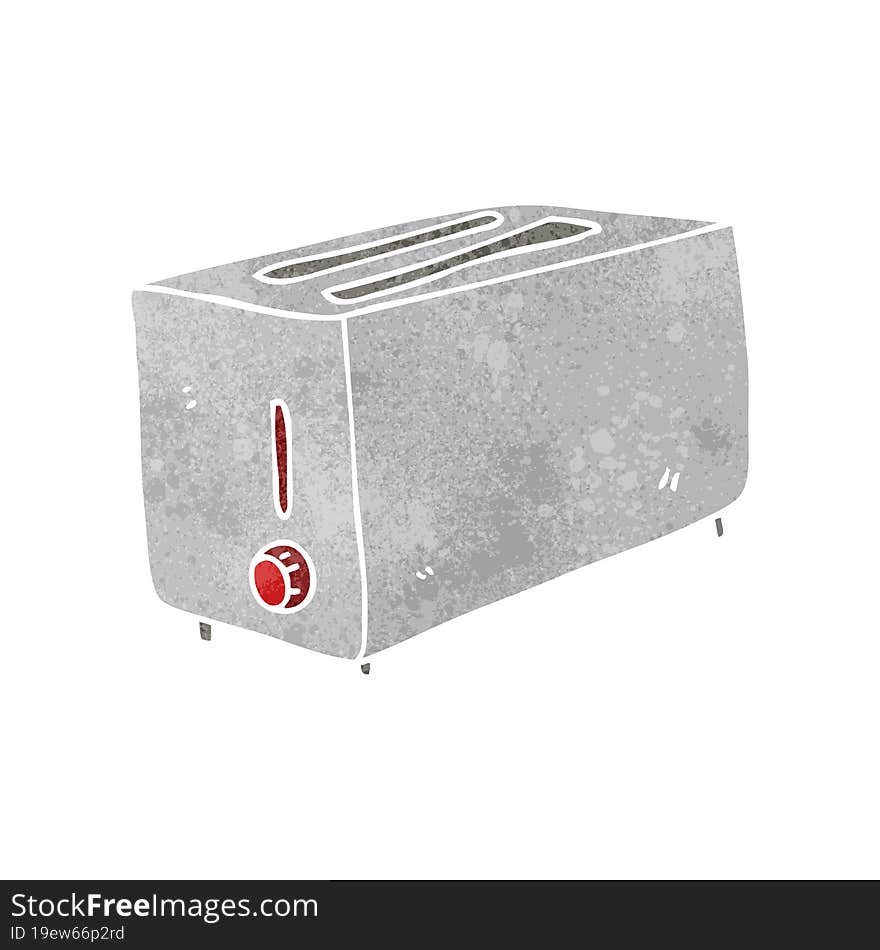 freehand retro cartoon toaster