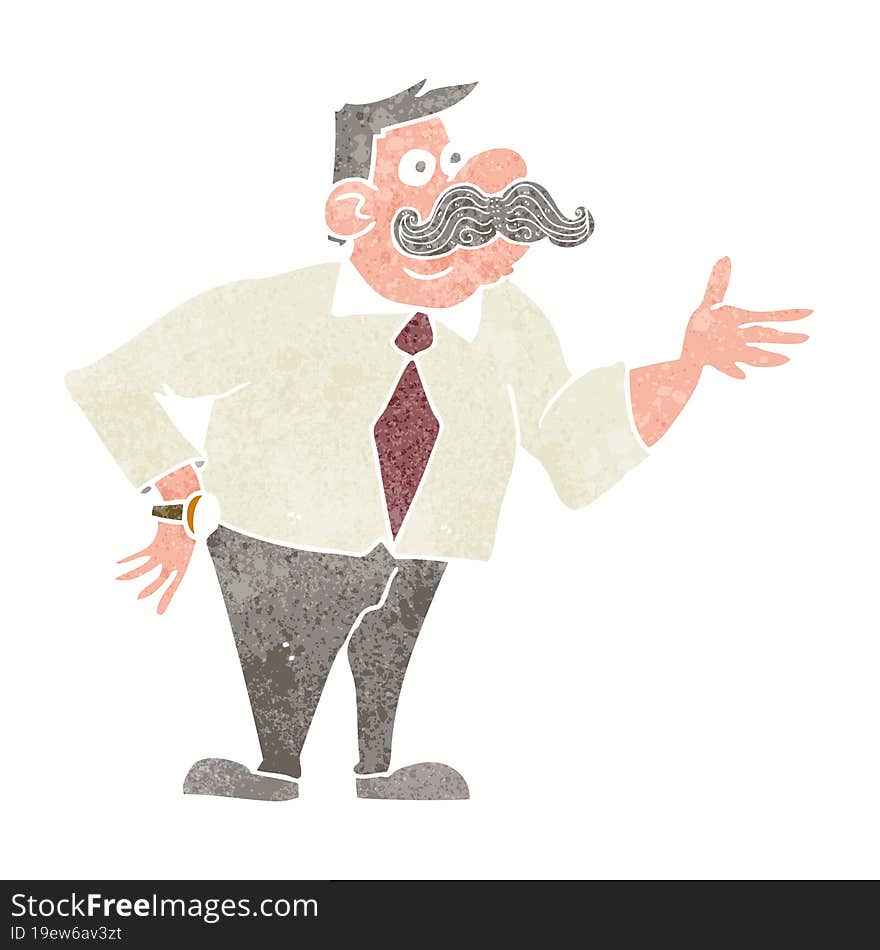 Cartoon Mustache Man