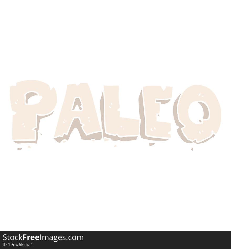 paleo flat color illustration of a cartoon sign