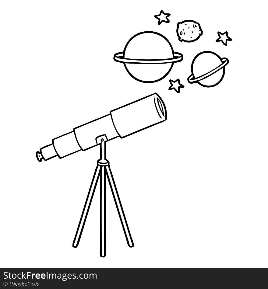 cartoon telescope. cartoon telescope