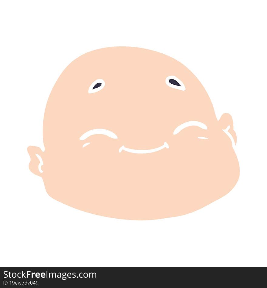 flat color style cartoon happy bald man