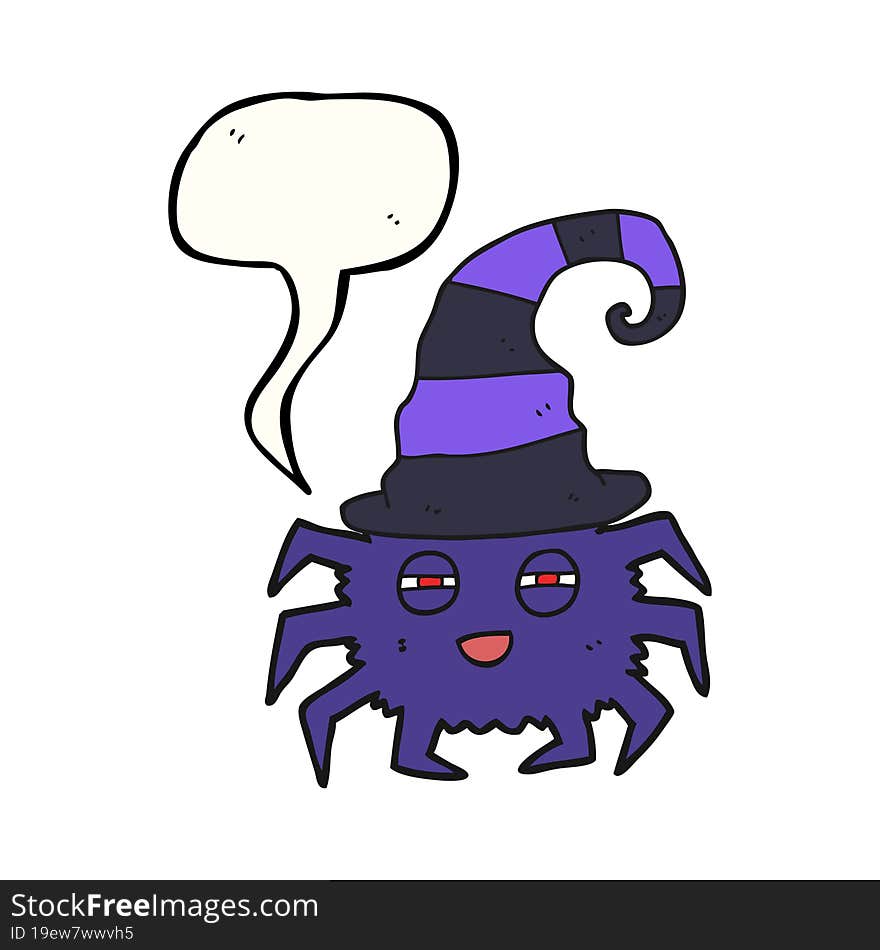 Speech Bubble Cartoon Halloween Spider