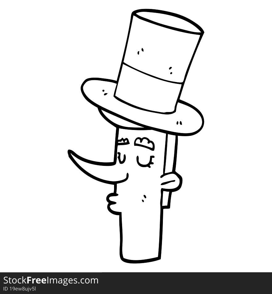 cartoon man wearing top hat