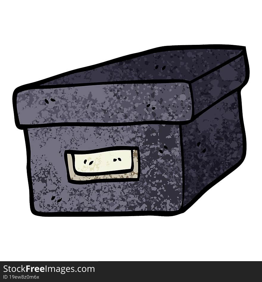 Grunge Textured Illustration Cartoon Old Filing Box