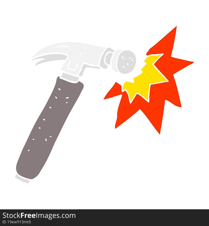 flat color illustration of a cartoon hammer