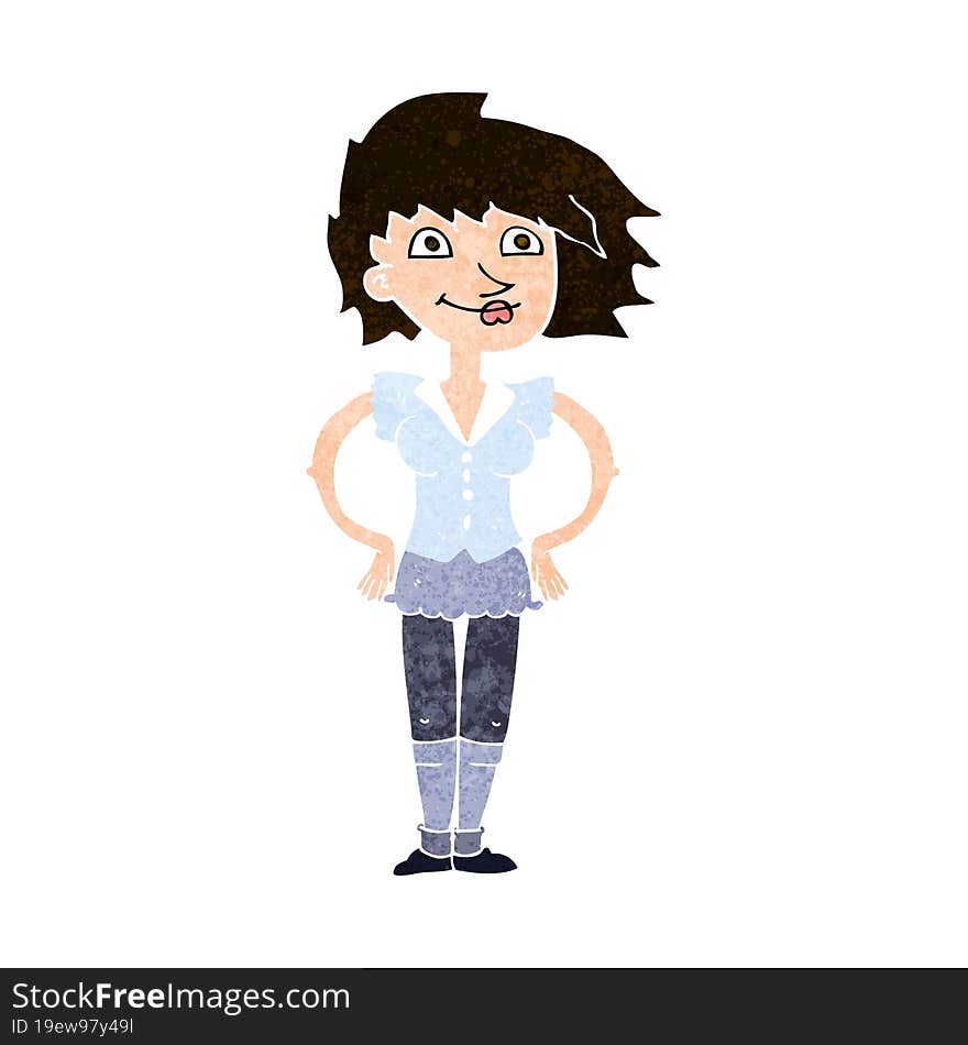 Cartoon Woman With Hands On Hips