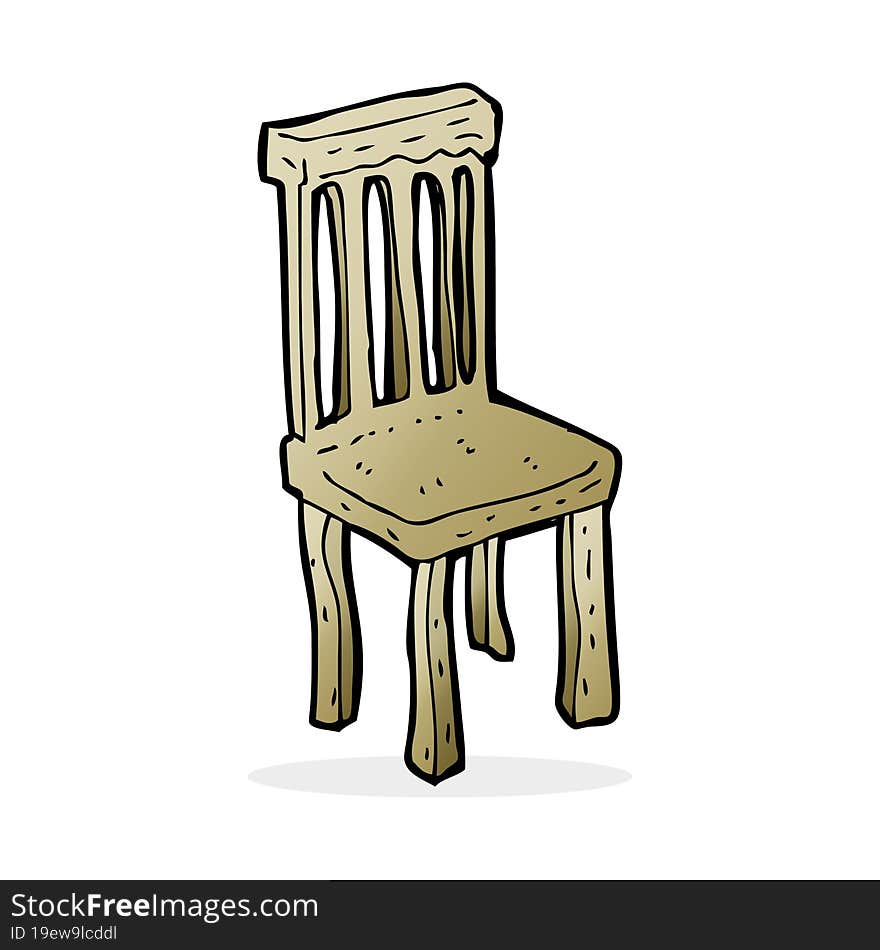 cartoon old wooden chair