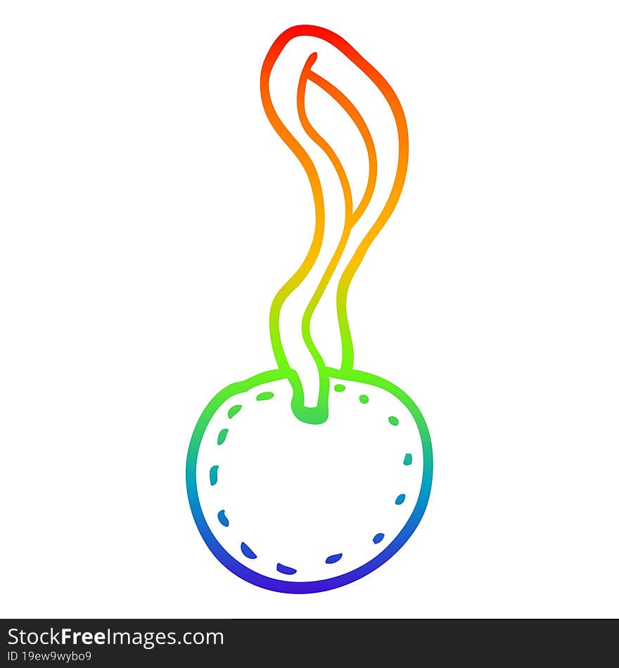 rainbow gradient line drawing of a cartoon sports medal