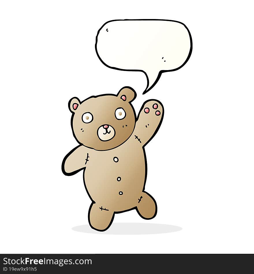 cartoon cute teddy bear with speech bubble