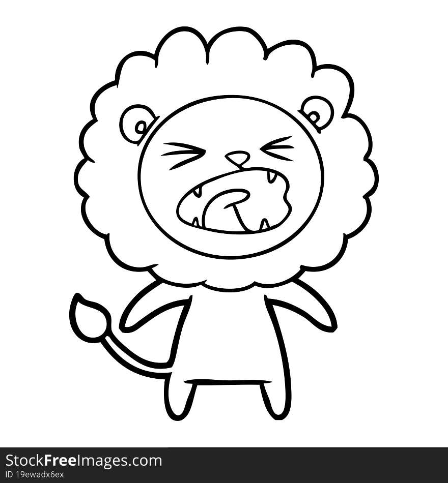 cartoon angry lion. cartoon angry lion