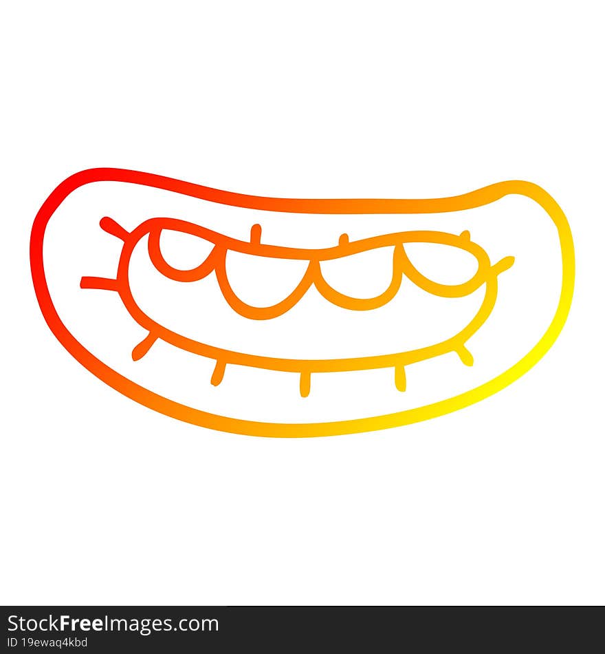 Warm Gradient Line Drawing Cartoon Mouth