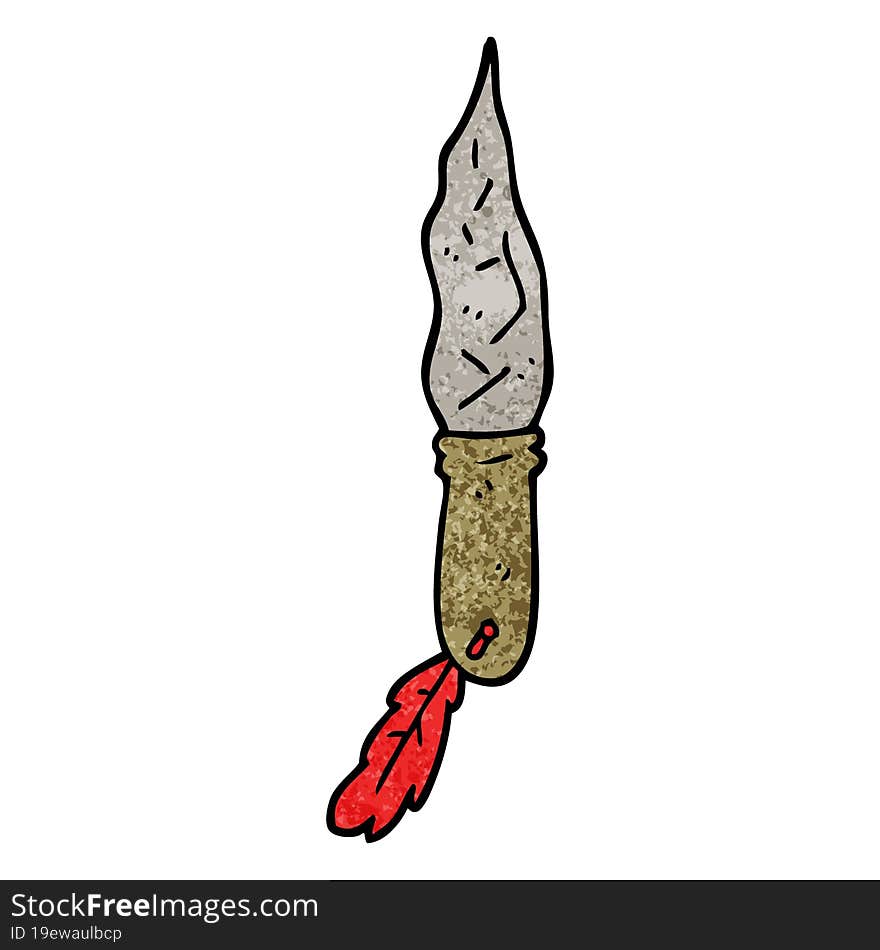 cartoon doodle of a primitive stone dagger