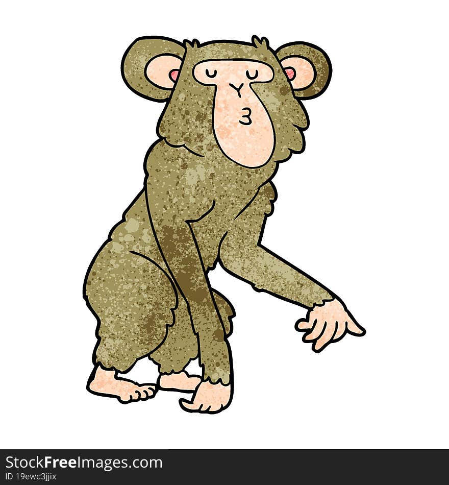 cartoon chimpanzee. cartoon chimpanzee