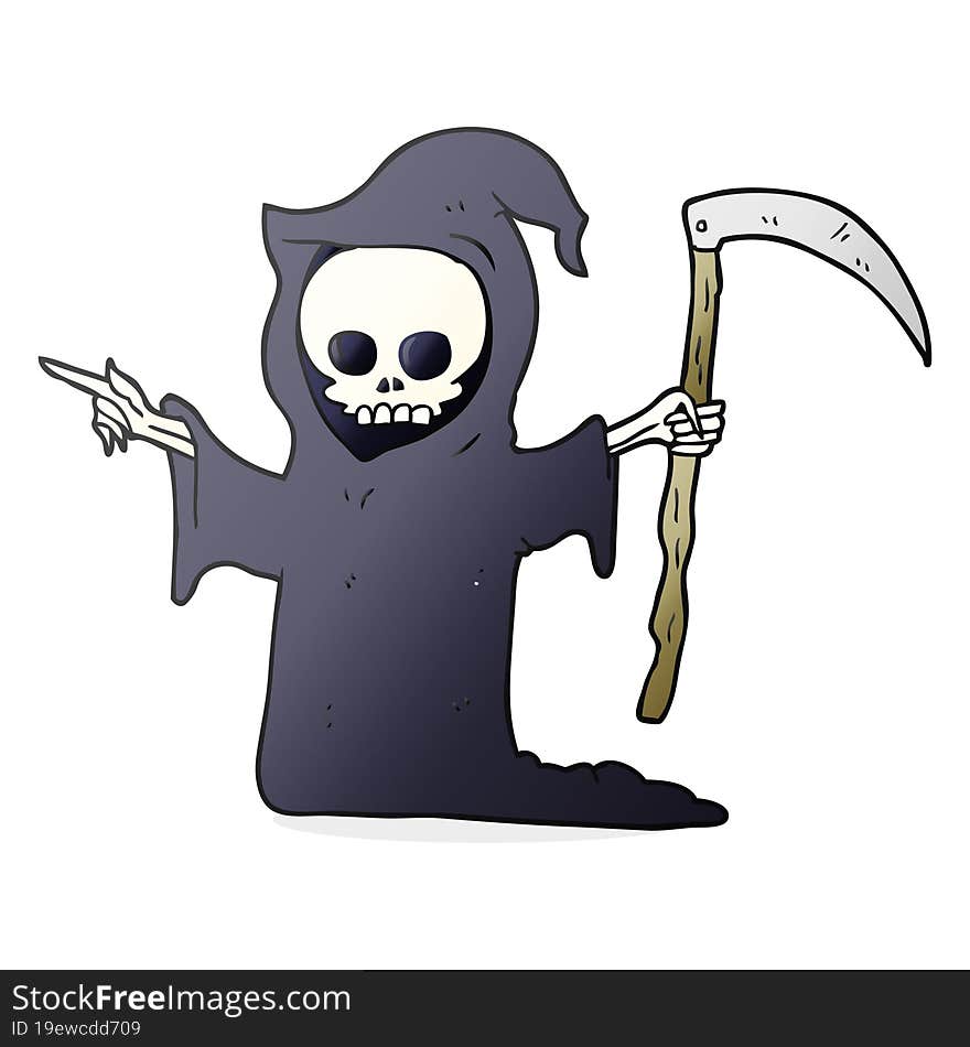 cartoon death with scythe