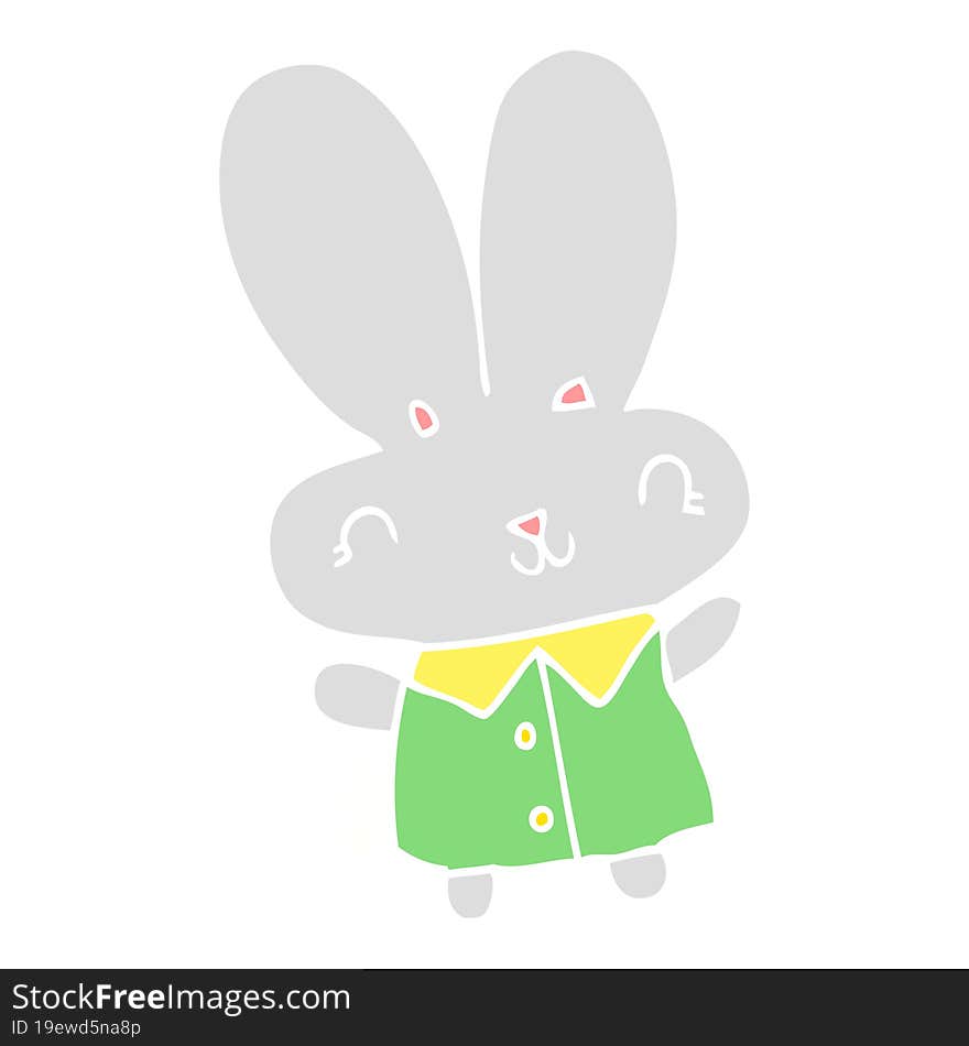 cute flat color style cartoon tiny rabbit