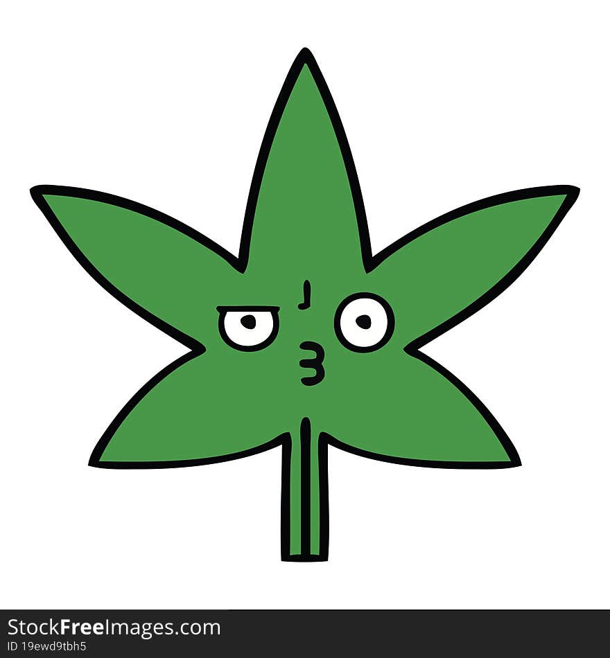 cute cartoon marijuana leaf