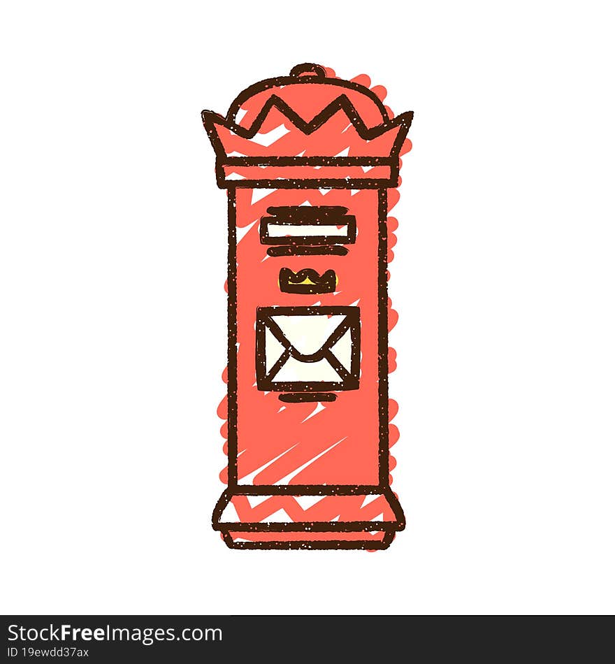 British Postbox Chalk Drawing