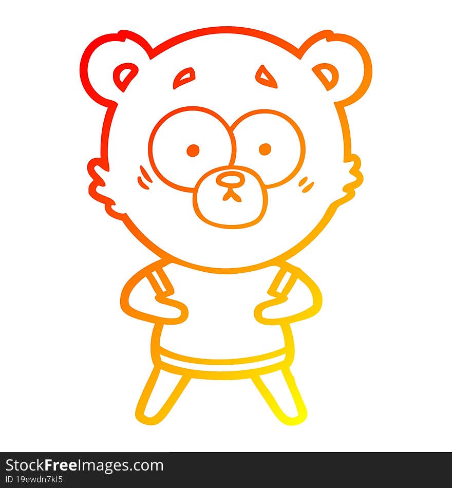 warm gradient line drawing surprised polar bear cartoon