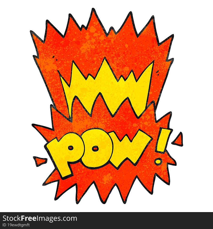 textured cartoon pow symbol