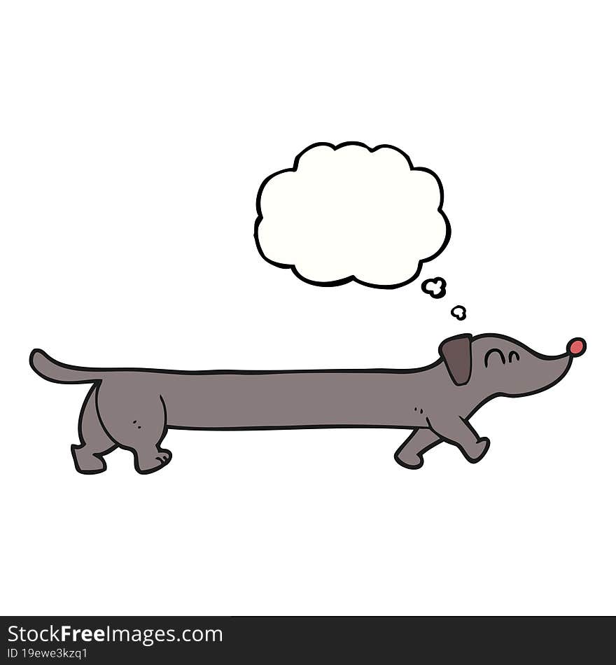 thought bubble cartoon dachshund