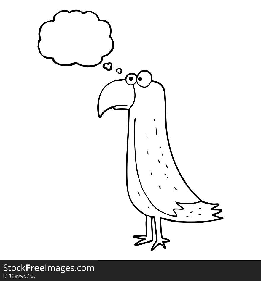 thought bubble cartoon parrot