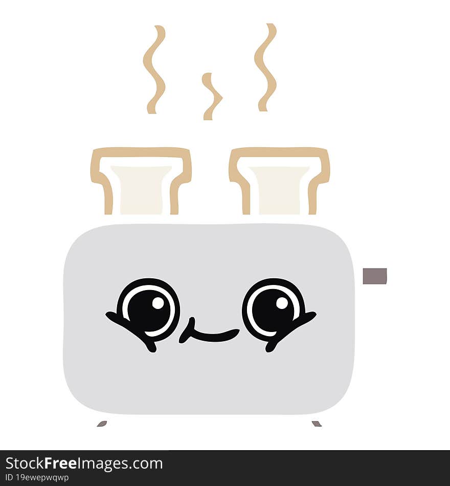 flat color retro cartoon of a of a toaster