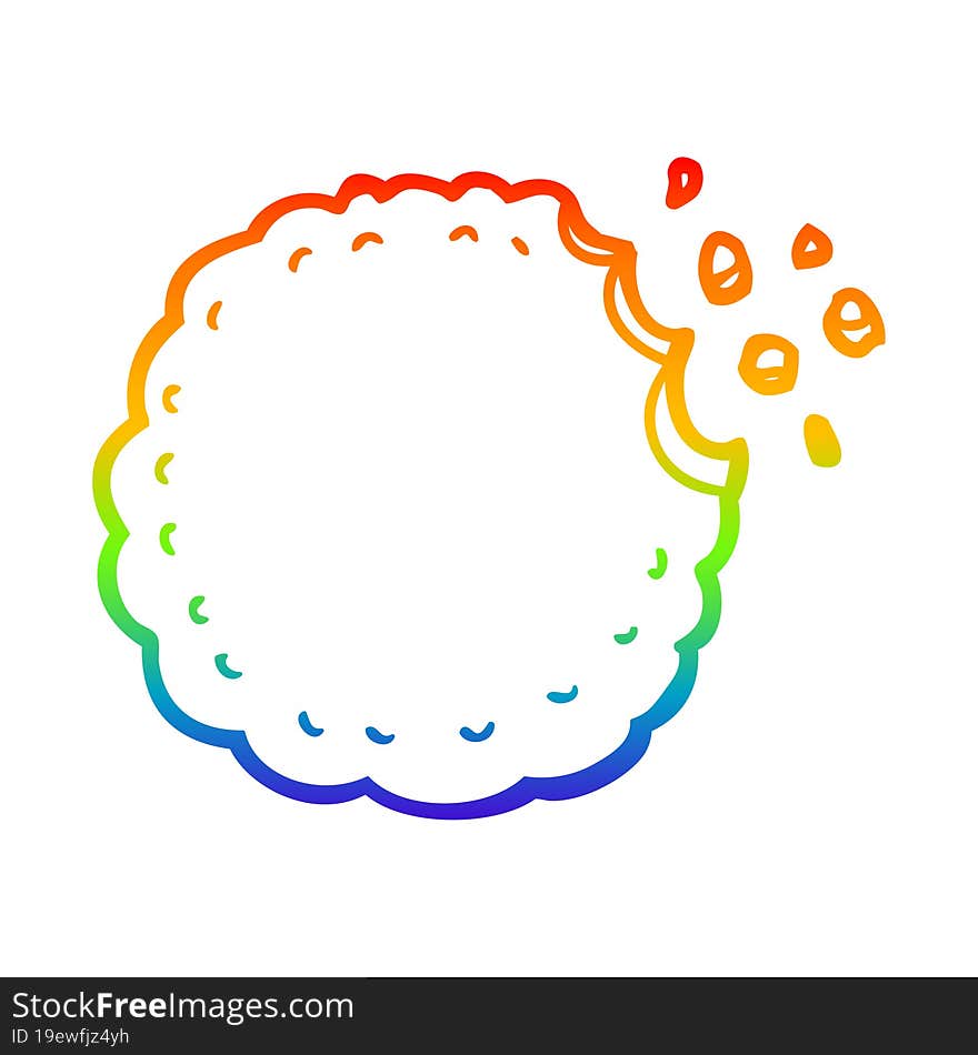 rainbow gradient line drawing cartoon cookie