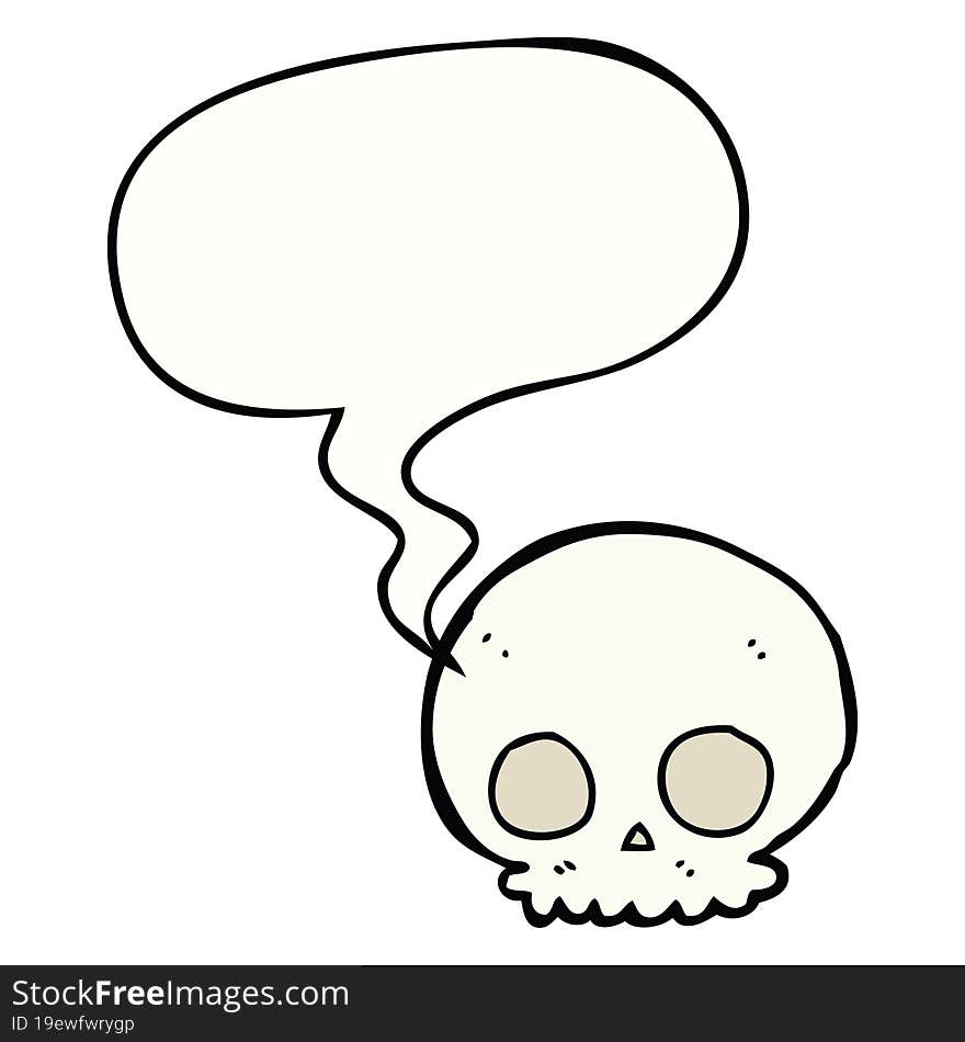 Cartoon Skull And Speech Bubble