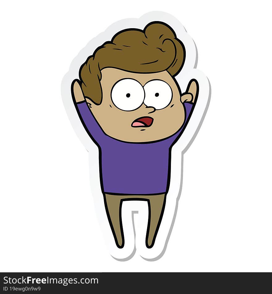 Sticker Of A Cartoon Staring Man