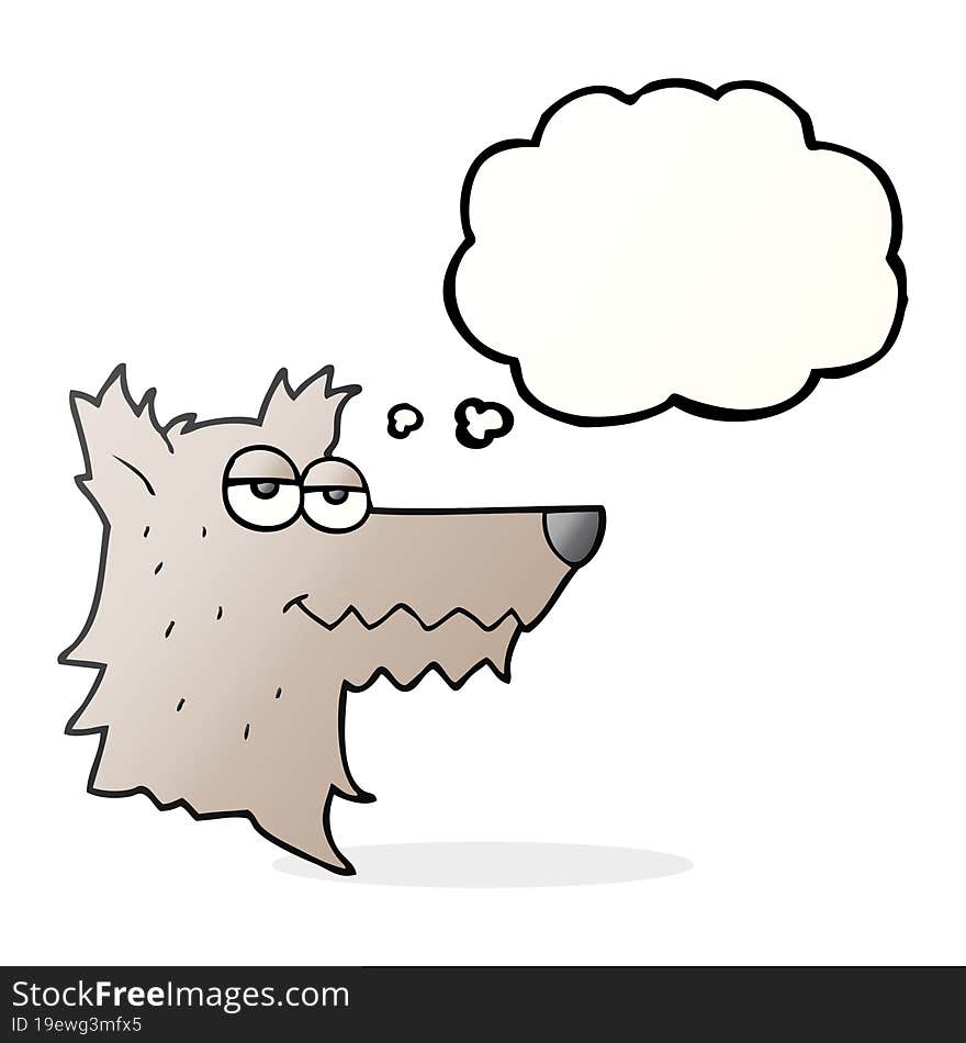 thought bubble cartoon wolf head