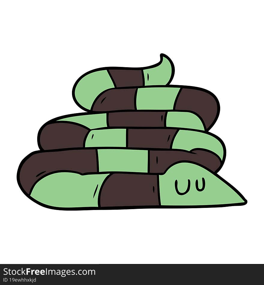 cartoon sleepy snake. cartoon sleepy snake