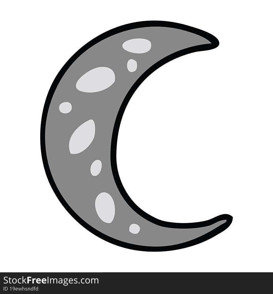 cartoon doodle of a crescent moon