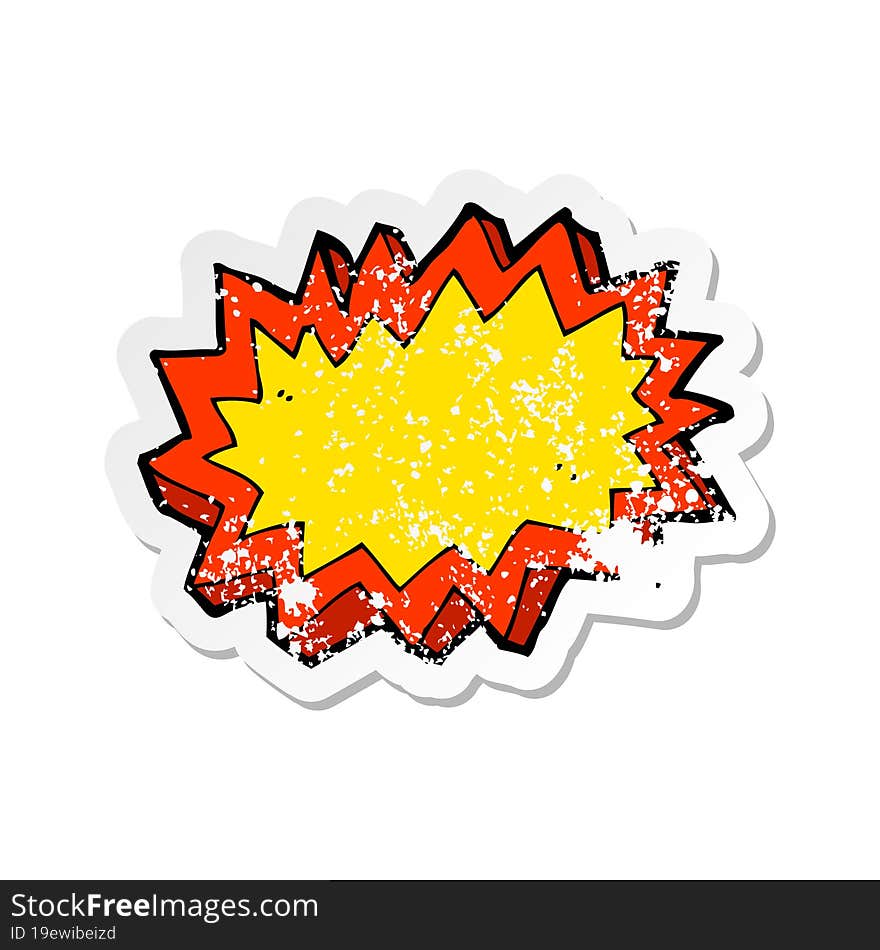 retro distressed sticker of a cartoon explosion symbol