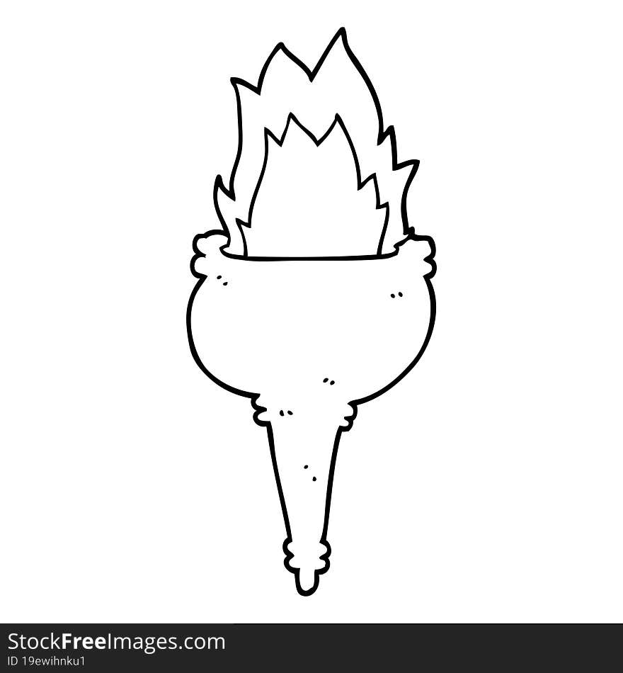 cartoon flaming torch