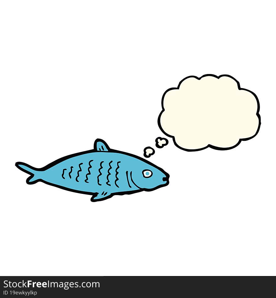 cartoon fish with thought bubble