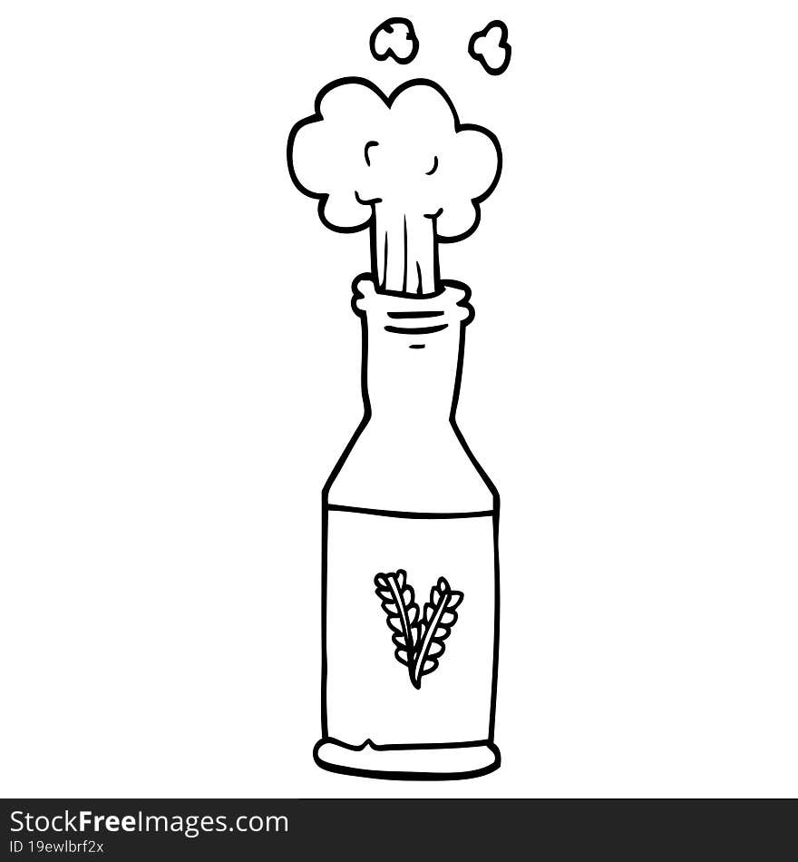 Line Drawing Cartoon Bottle Of Beer