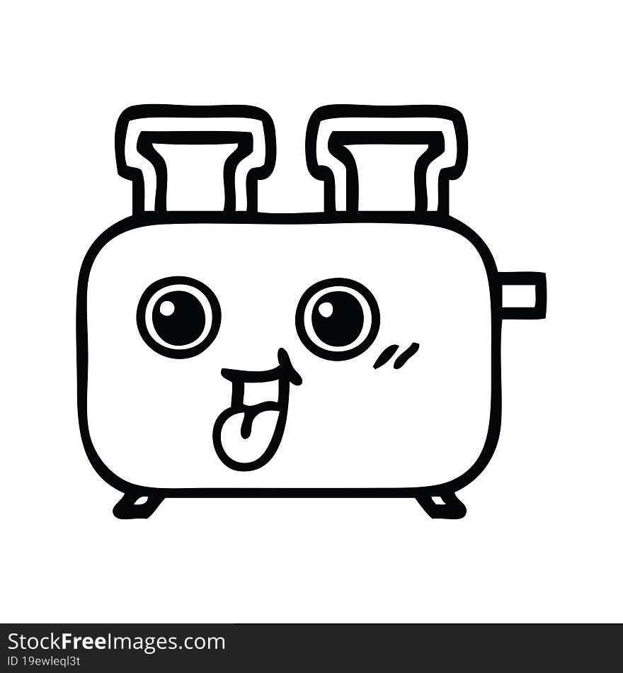 Line Drawing Cartoon Of A Toaster