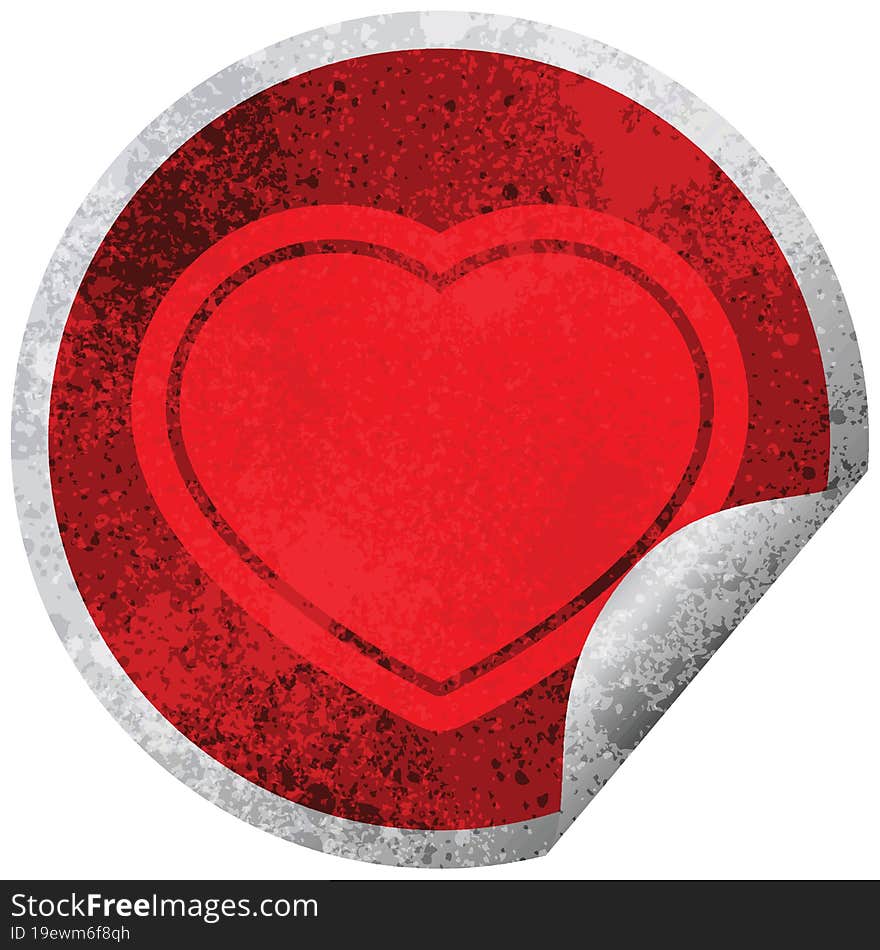 heart circular peeling sticker