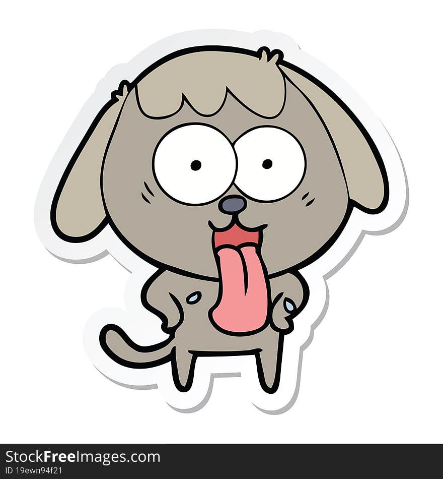 Sticker Of A Cute Cartoon Dog