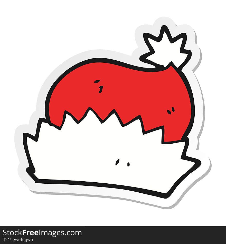 sticker of a cartoon christmas hat