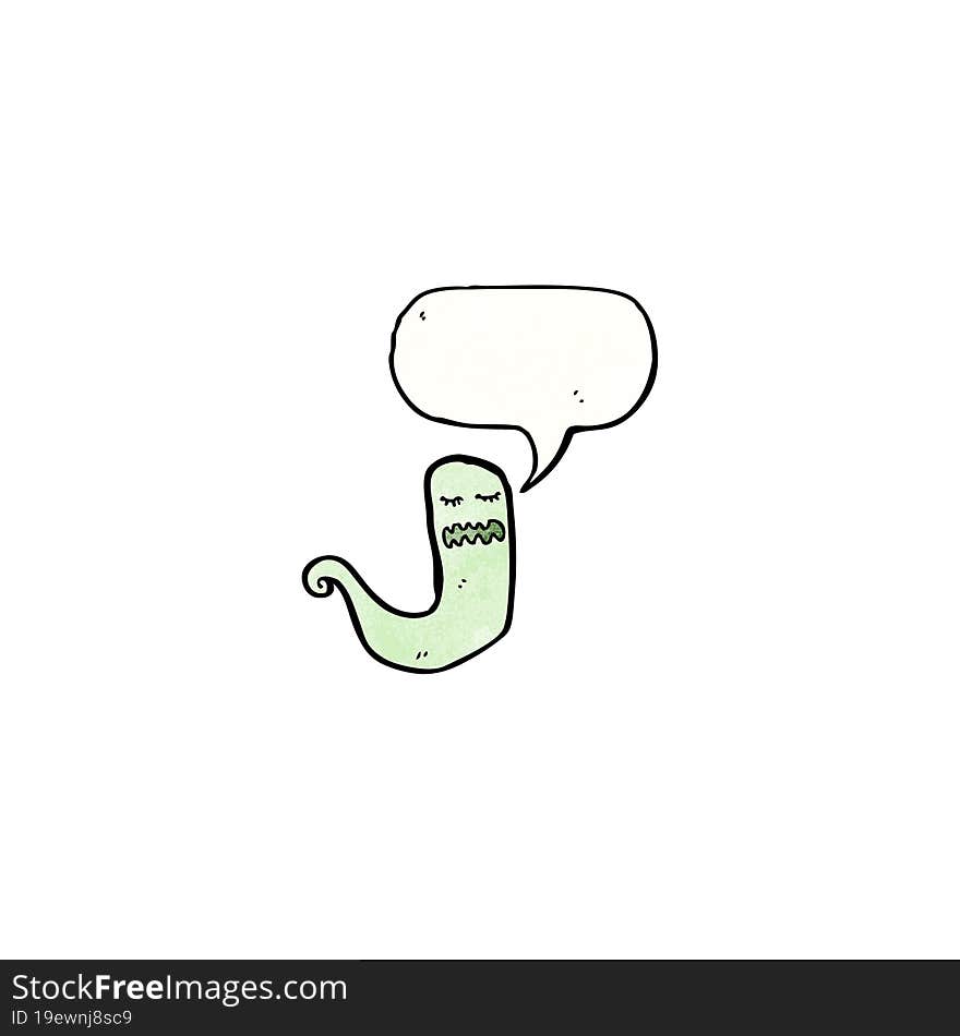 cartoon ghost with speech bubble