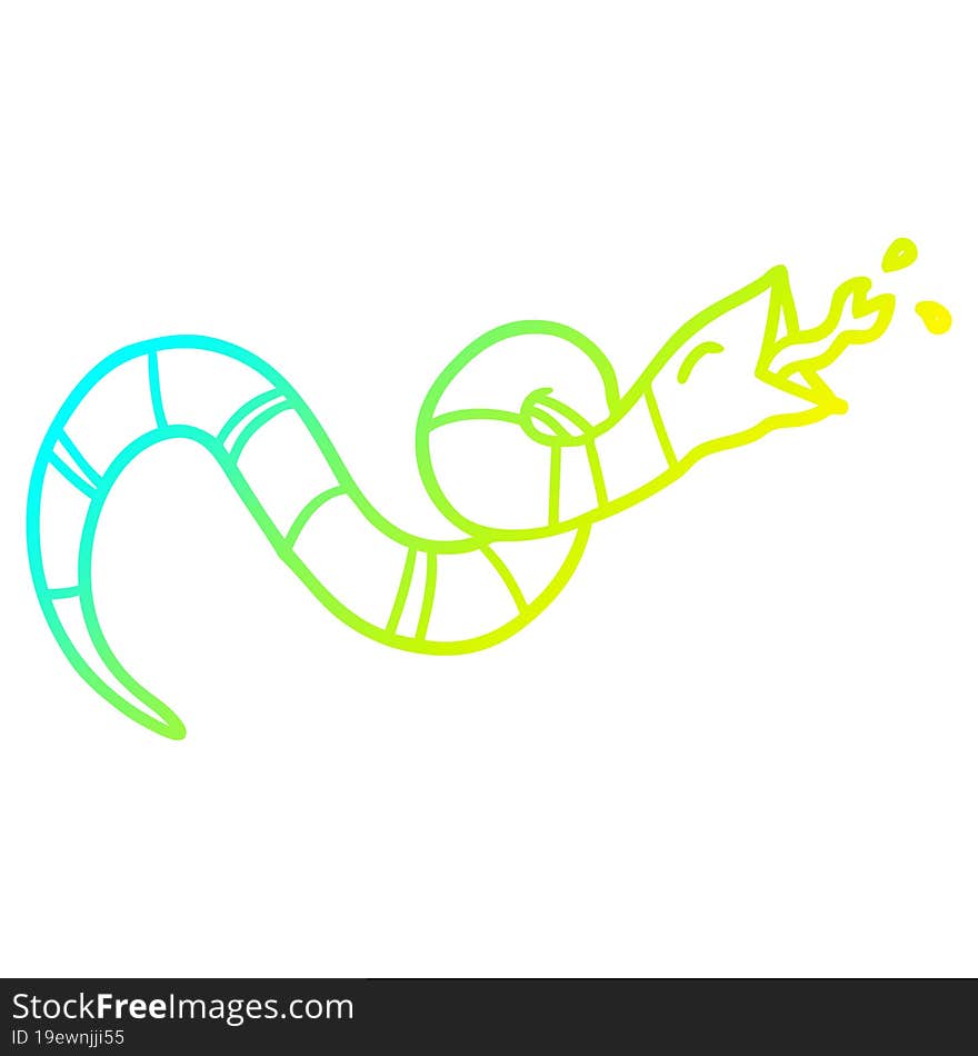 Cold Gradient Line Drawing Hissing Snake