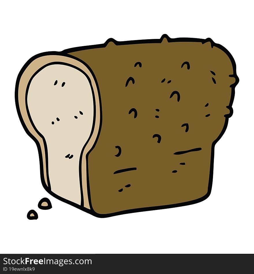 cartoon doodle wholemeal bread