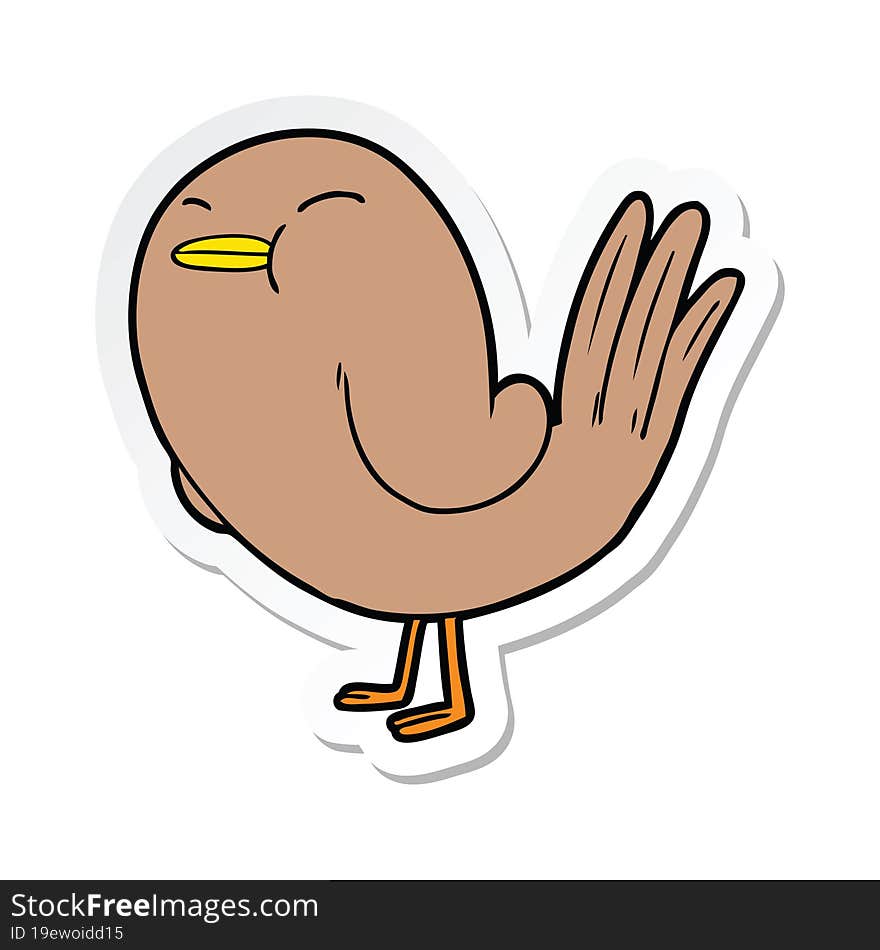 sticker of a Cartoon Bird