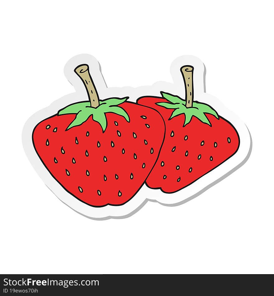 sticker of a cartoon strawberries