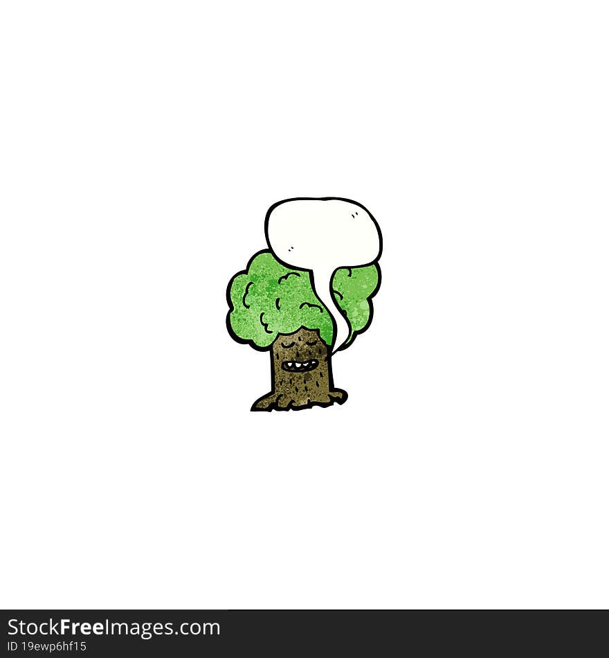 Cartoon Tree With Speech Bubble