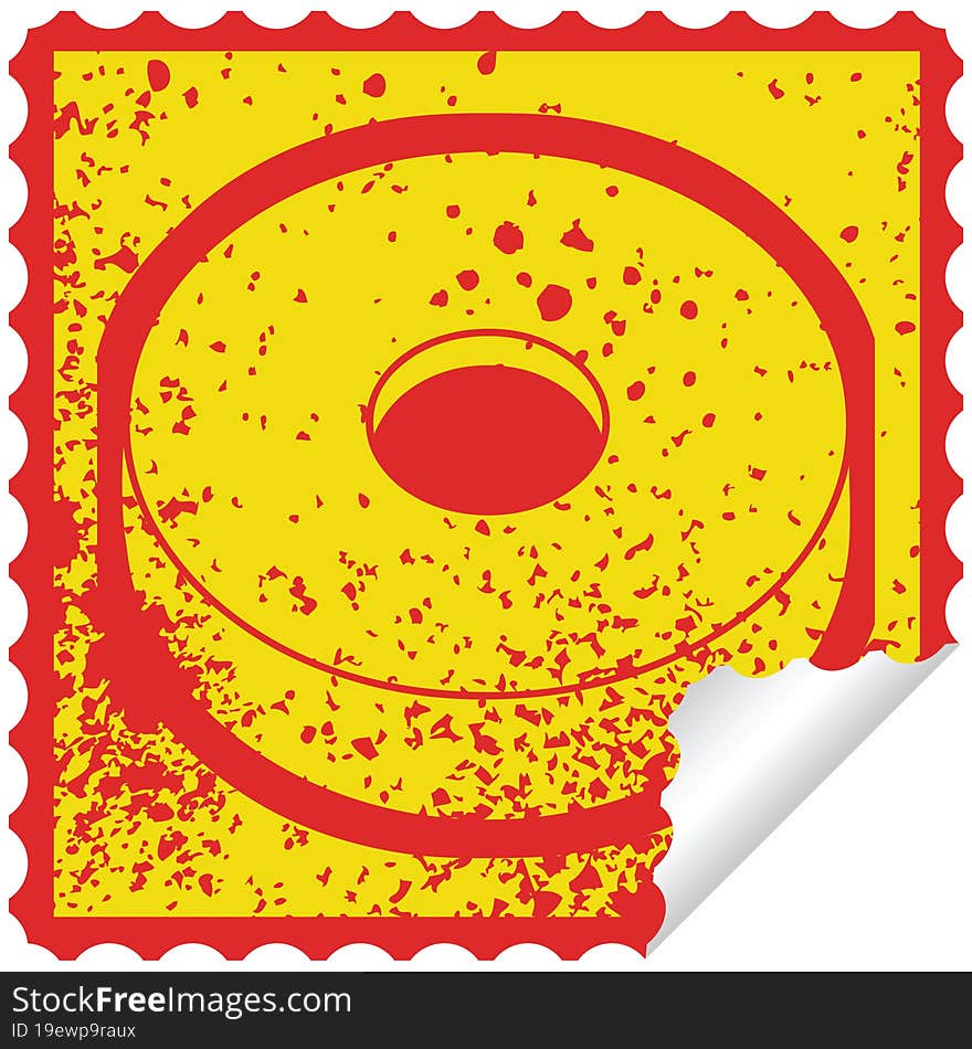 donut graphic distressed sticker